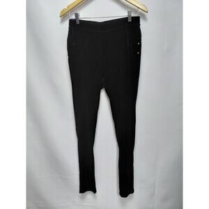 Calvin Klein Black Leggings Women Solid Knit Size L